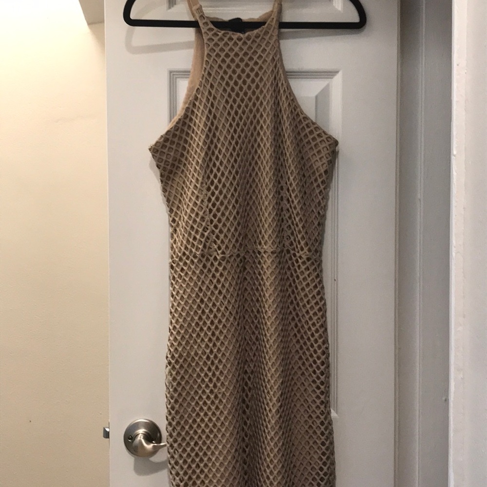 BOBI mesh dress in Beige - size medium